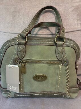 b.o.c. Olive Green Leather with cross body strap